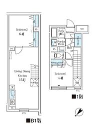 CREATIF学芸大学 2LDKの間取図画像