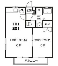 ログリジェール泉台 1LDKの間取図画像