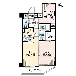 プレール・ドゥーク東品川 1SLDKの間取図画像