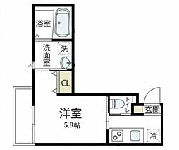 カーサ デ コスタ 1Kの間取図画像