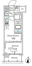PARKAXIS森下 1DKの間取図画像