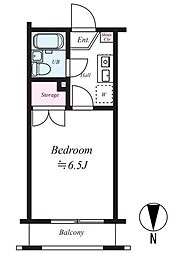 菱和パレス中野弥生町 4階1Kの間取り