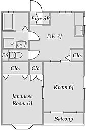 グリーンヒルズ西落合 2階2DKの間取り