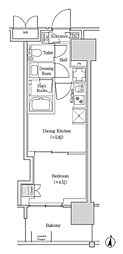 ブルックサイドレジデンス木場 1DKの間取図画像