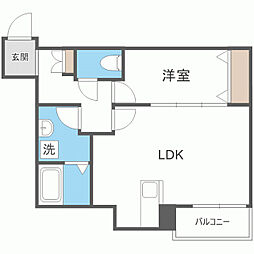 Ｌｅ　Ｌｉｅｎ　Ｂｌａｎｃ　空港前（ル・リアン・ブラン空港前 1階1LDKの間取り