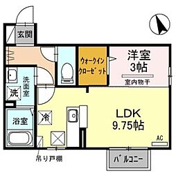 アルビレオ城内 1LDKの間取図画像