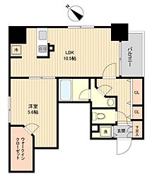 ラクラス月島 1LDKの間取図画像