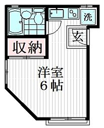 フレシールfuji 2階ワンルームの間取り