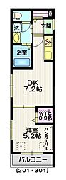 ハレアカラ南青山 3階1DKの間取り