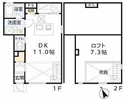リーブル1番館 ワンルームの間取図画像