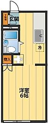 プリベ・メゾンMORI 1Kの間取図画像