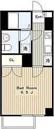 新百合和田文ビル 1Kの間取図画像