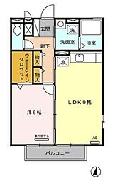 ハウディ・ヴィラージュ 1階1LDKの間取り