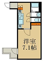 カインドネス東みずほ台 3階1Kの間取り