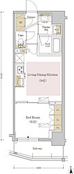 アーバネックス銀座東3 1LDKの間取図画像
