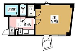 ロイヤルパーク東向島 4階1Kの間取り