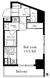 パークキューブ新板橋 7階1Kの間取り
