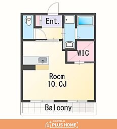 16e'STUDIO ワンルームの間取図画像