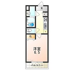 JR阪和線 百舌鳥駅 徒歩3分の賃貸マンション 2階1Kの間取り