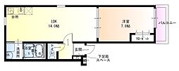 フジパレス湊駅東 1LDKの間取図画像