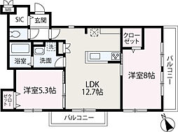 ＫＵＫＵＲＵ・II 2階2LDKの間取り