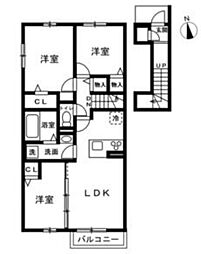西武新宿線 東伏見駅 徒歩15分の賃貸アパート 1階3LDKの間取り