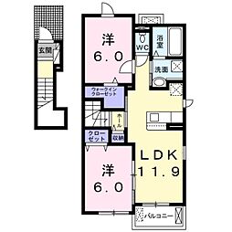 フリーデ3 2LDKの間取図画像