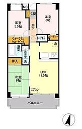 ブリリアント 5階3LDKの間取り