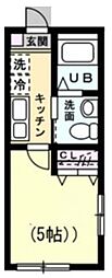 サニーコート富岡 1階1Kの間取り
