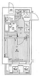 ミリオンガーデン早稲田 2階1Kの間取り