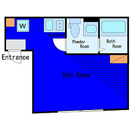 JR山手線 目黒駅 徒歩16分の賃貸マンション 3階ワンルームの間取り