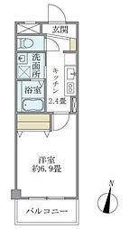 フジ・プライムコート 1階1Kの間取り