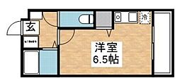 リック六本松 ワンルームの間取図画像