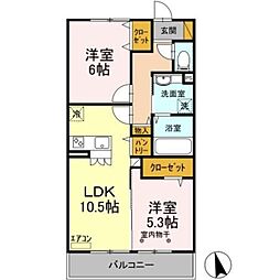 ゴールド・イン・ロータス 2LDKの間取図画像