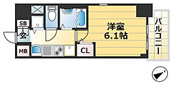 プレサンス神戸西スパークリング 1Kの間取図画像