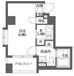ムーブメンツ西早稲田 2階1Kの間取り