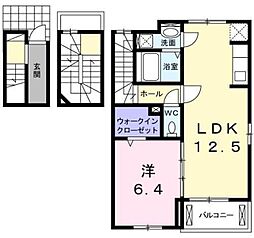 カーサ・ドマーニ 3階1LDKの間取り