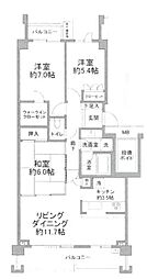東急ドエルイディオスあざみ野L棟 3LDKの間取図画像