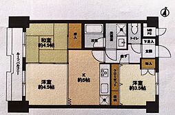 ライオンズマンション千鳥町 3Kの間取図画像