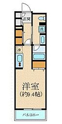 東急池上線 大崎広小路駅 徒歩3分の賃貸マンション 5階ワンルームの間取り