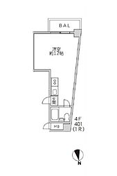 アスカ南麻布 ワンルームの間取図画像
