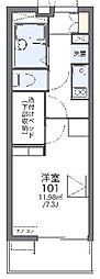 レオパレスエルムトゥプ 1Kの間取図画像