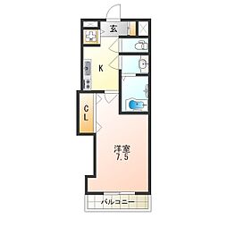 南海高野線 我孫子前駅 徒歩6分の賃貸マンション 4階1Kの間取り