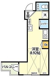 La Provence du GOTANNO 壱番館 3階ワンルームの間取り
