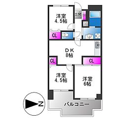 友井グレイス 3DKの間取図画像