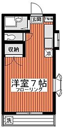 コスモハイム 1Kの間取図画像