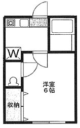 ダルタニアンコート 2階1Kの間取り