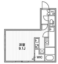 Branche鷺ノ宮 2階ワンルームの間取り