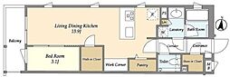 コンフォリア北沢 1LDKの間取図画像