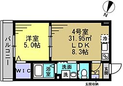 市川市相之川1丁目アパート 1LDKの間取図画像